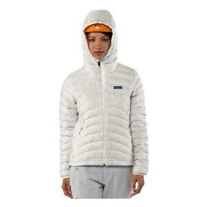 Patagonia Women's Goosedown Puffer Jacket XS White Hooded Outdoor Warm Preppy